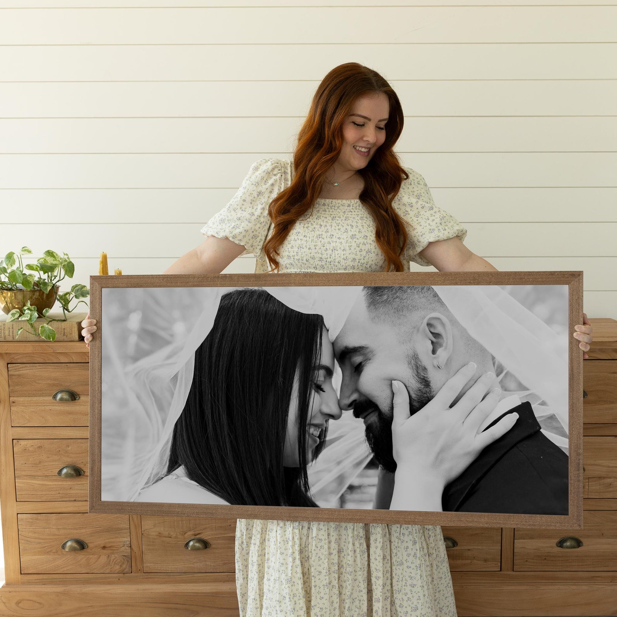 Personalized  Framed Photo Sign, Custom Wedding Photo Print