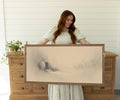 modern Christian art wall decor. Simple Beige image of empty tomb. Jesus tomb Easter story art