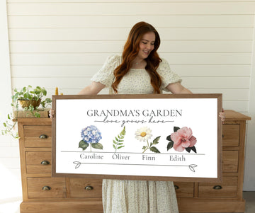 Mothers Day Gift for Grandma Garden Birth Flower Bouquet Gift Personalized Gift For Nanny Nana gift from kids