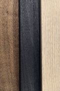 three distinct wood grain textures: a dark brown wood grain, a black wood grain, and a light brown wood grain.