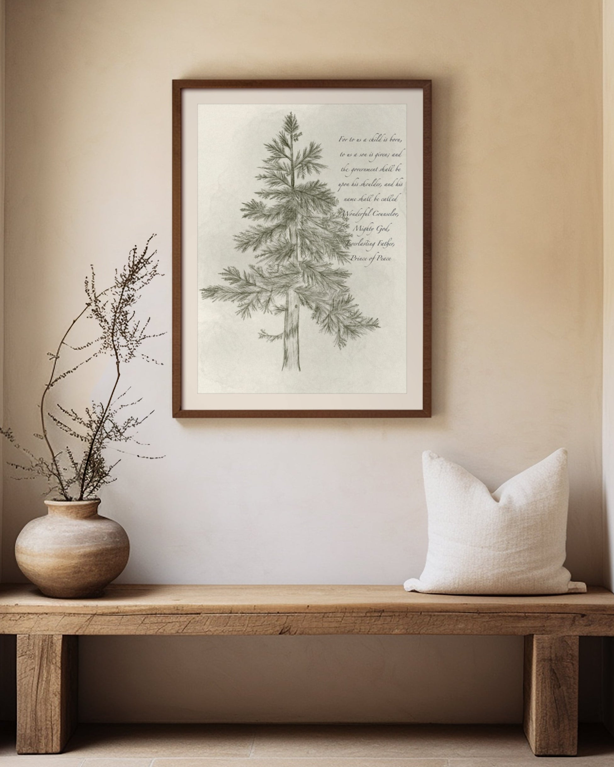 Prince of Peace scripture Art, Christmas Tree sketch